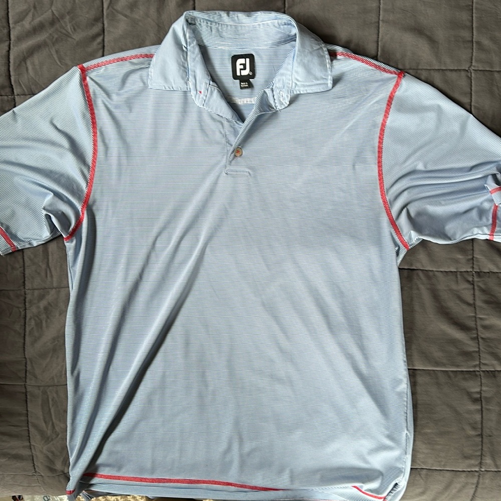Footjoy golf polo with Buffalo Hills Golf embroidered on left sleeve